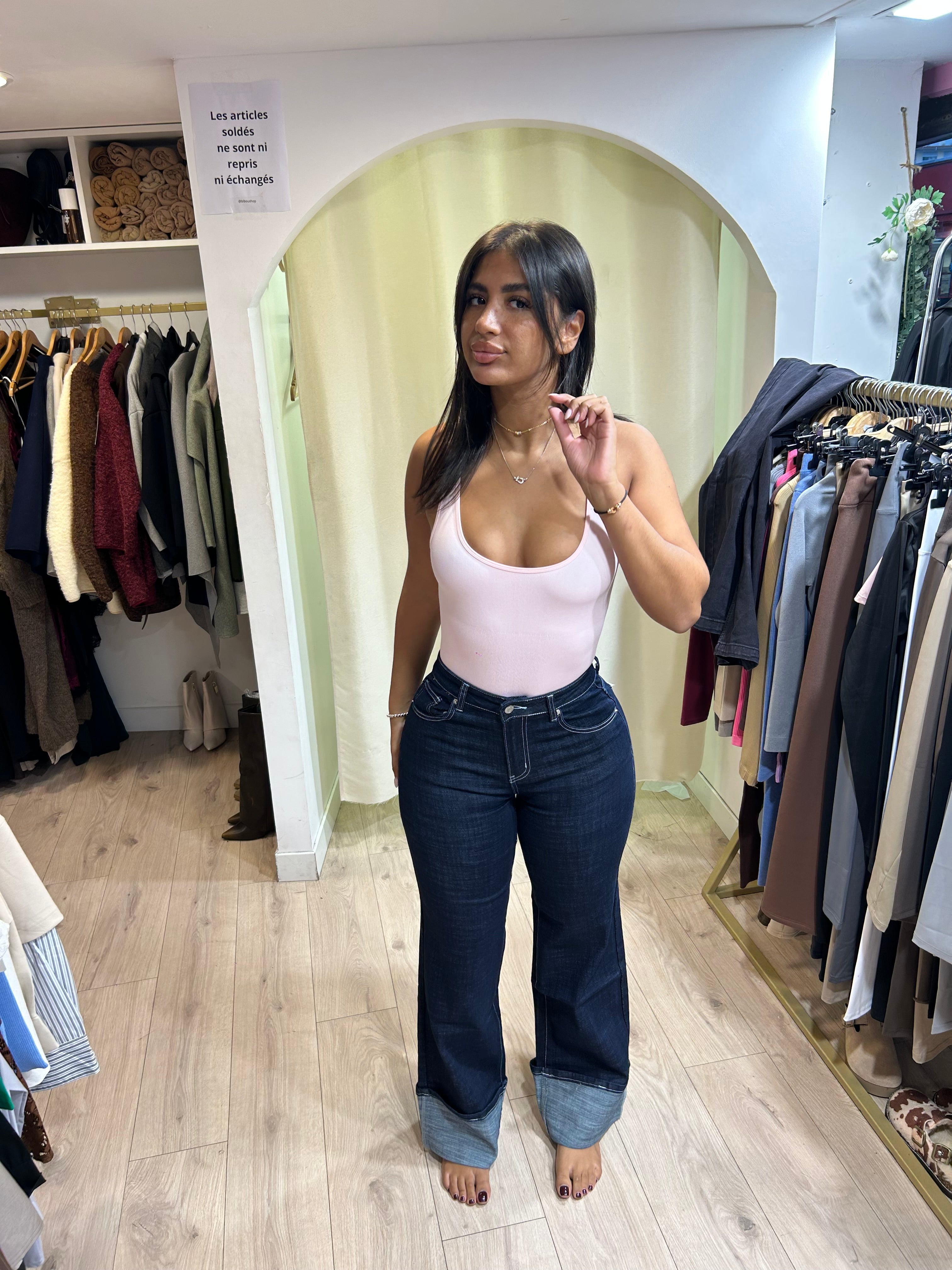 Jeans Hatice coutures blanches