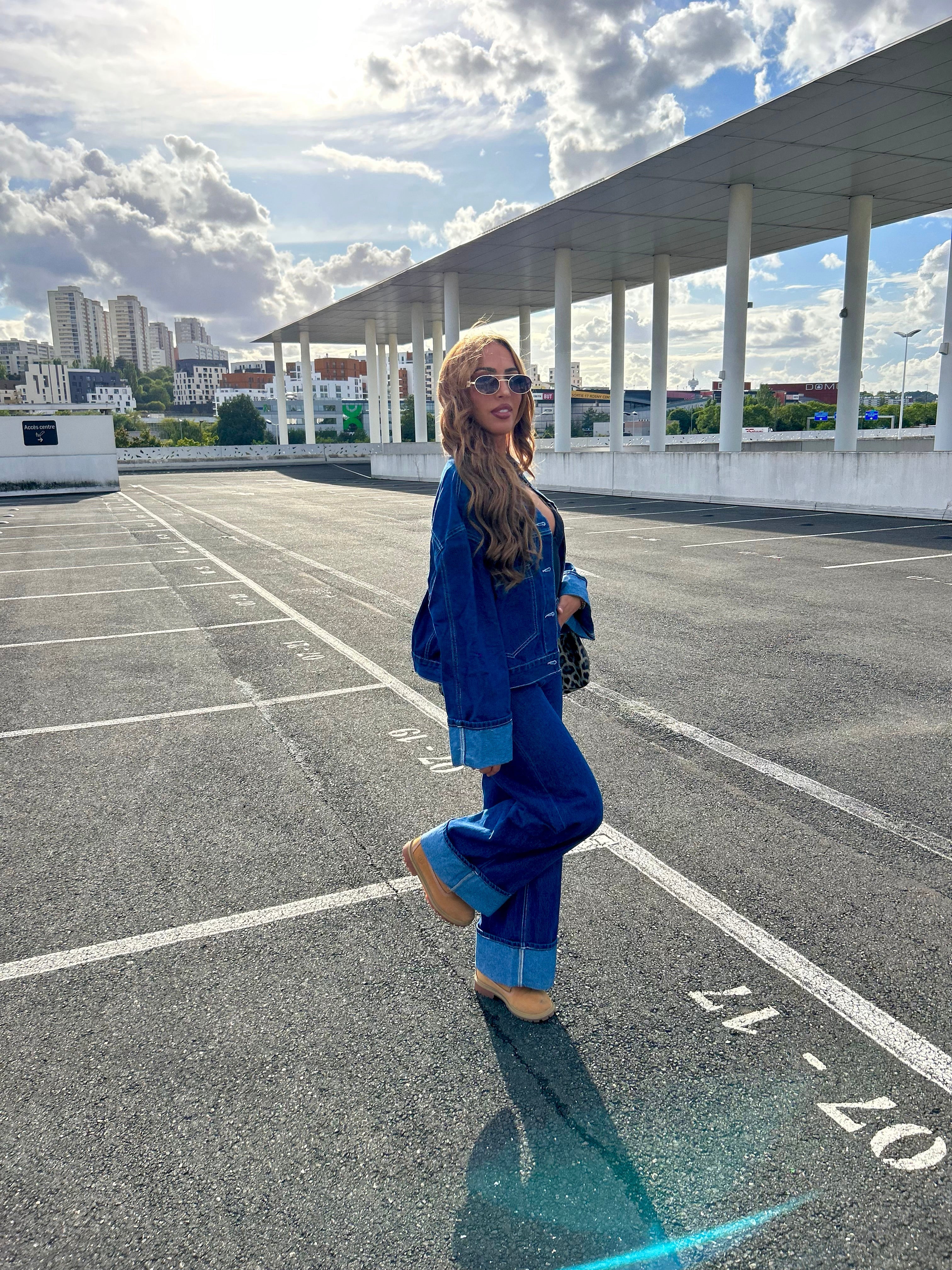 Jeans retroussé LÉNA (bleu)