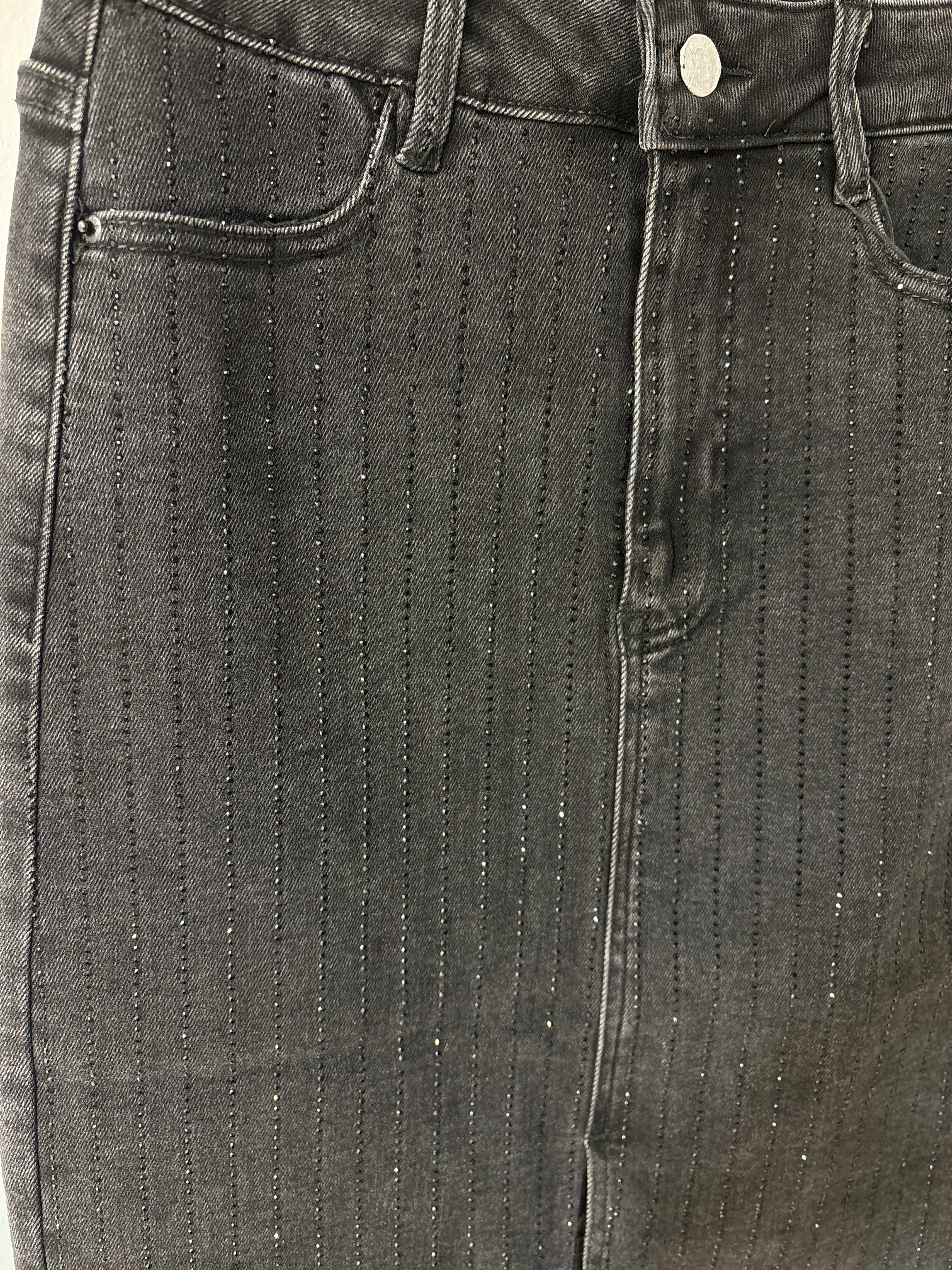 Jupe strass noir T250-11