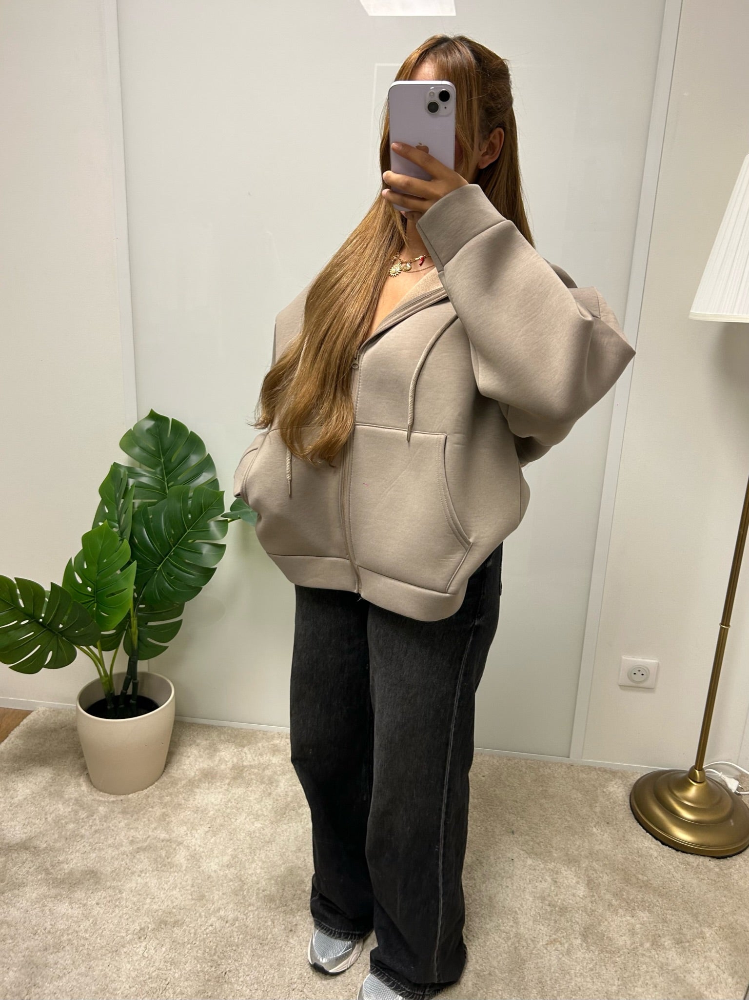 Gilet NORA oversize à capuche zipé