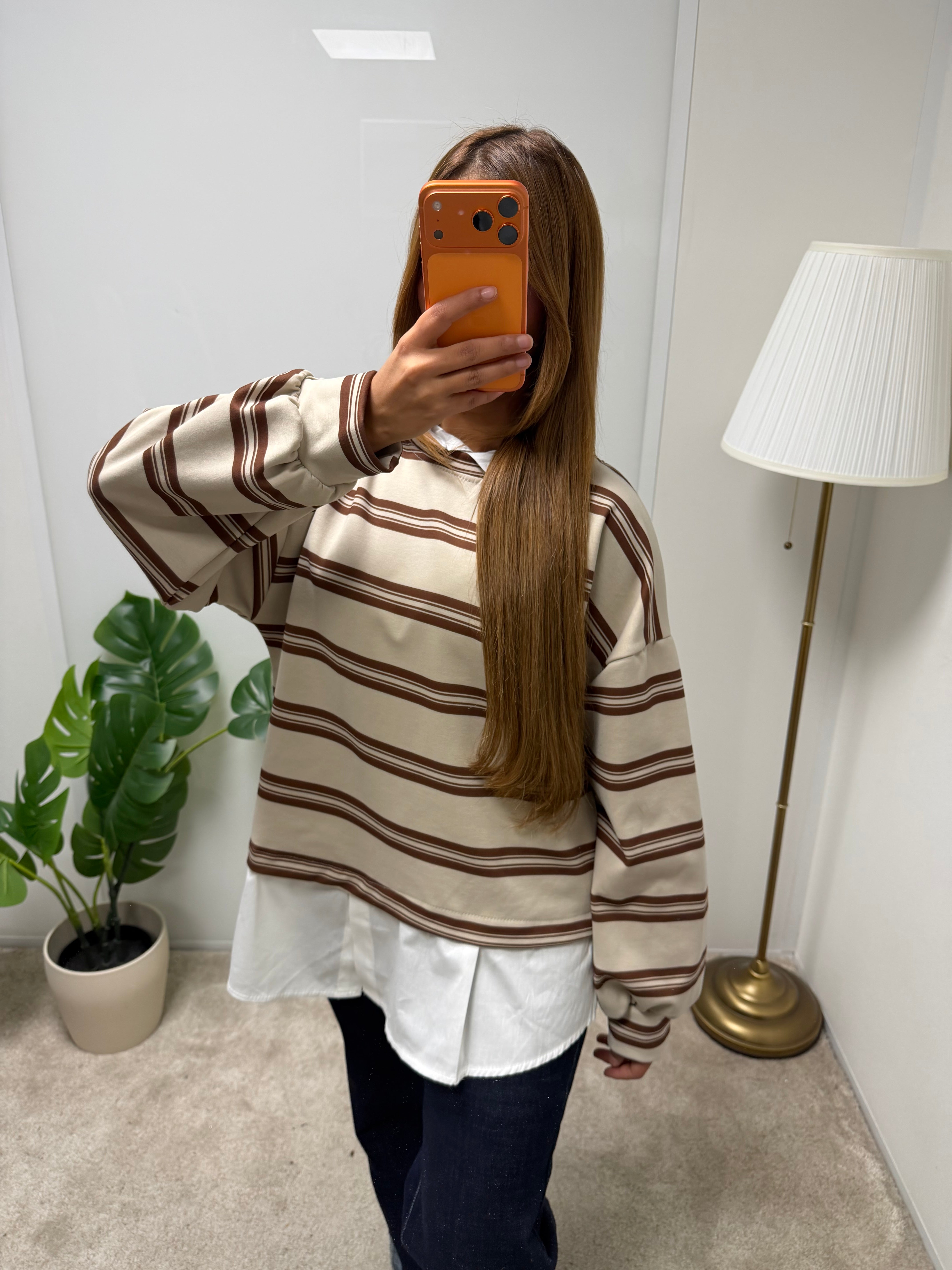 Pull marinière ELLA + chemisier blanc