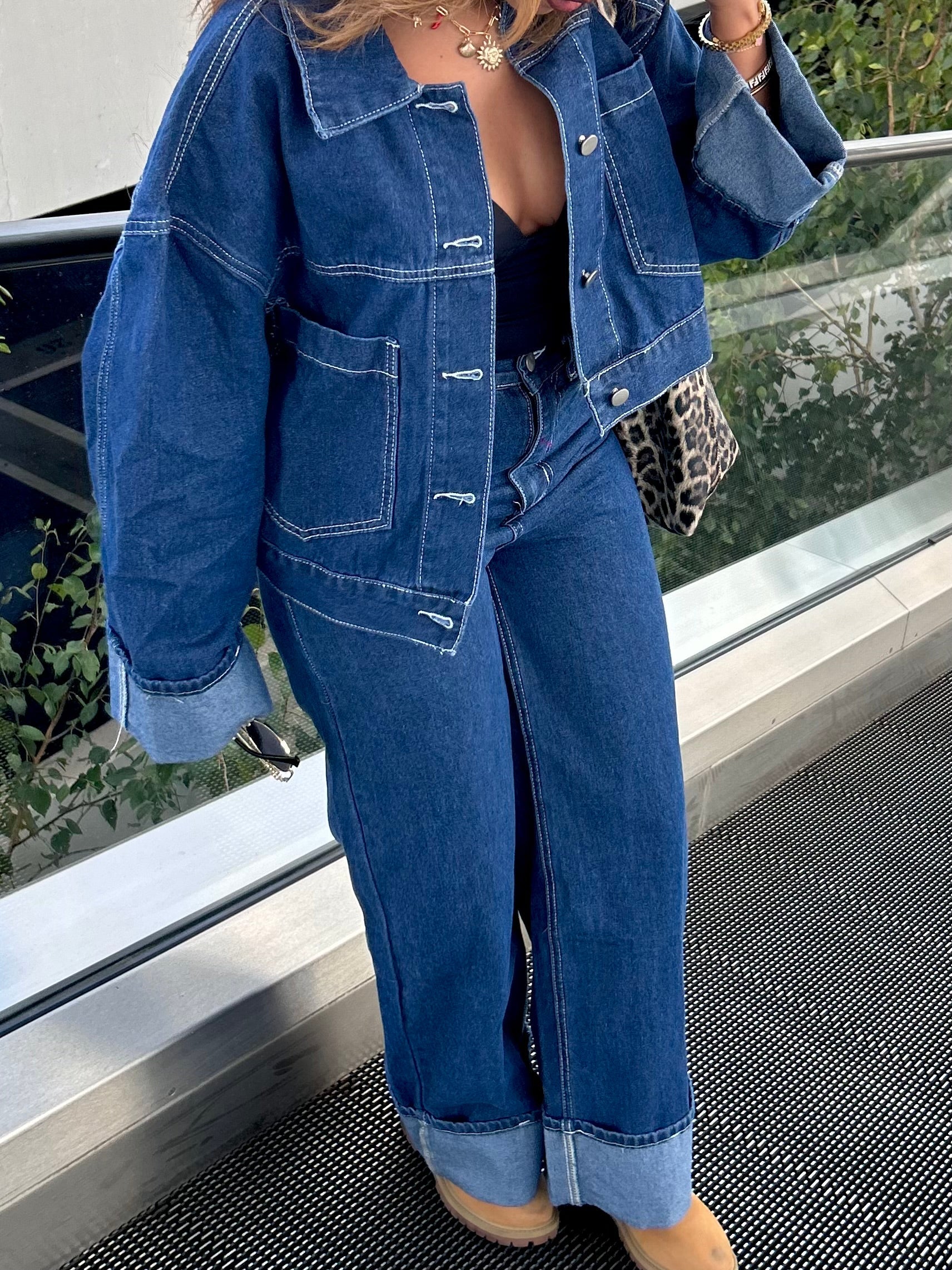 Veste en jeans loose LÉNA (bleu)