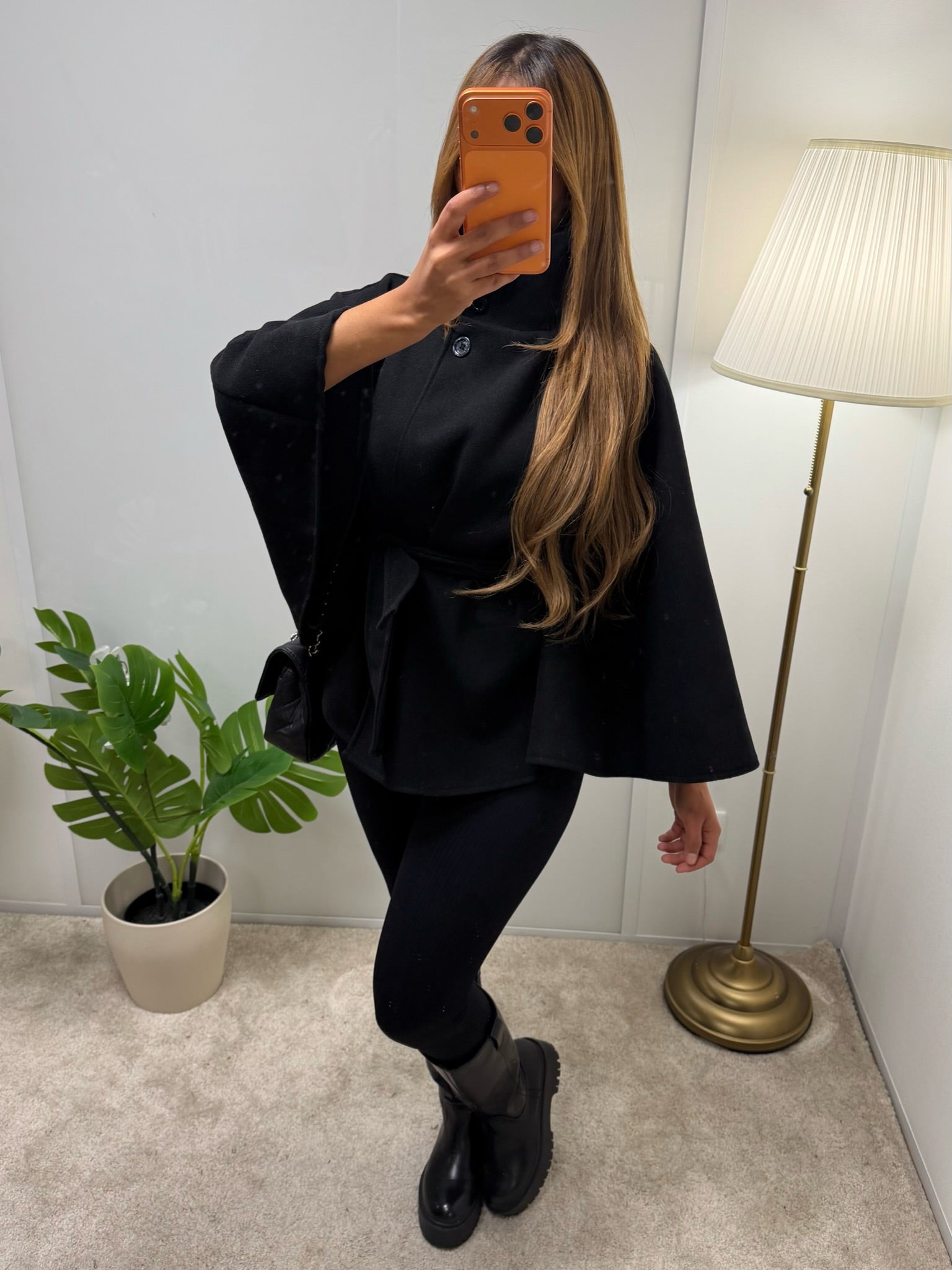 Veste Léa Cape boutonnée col montant