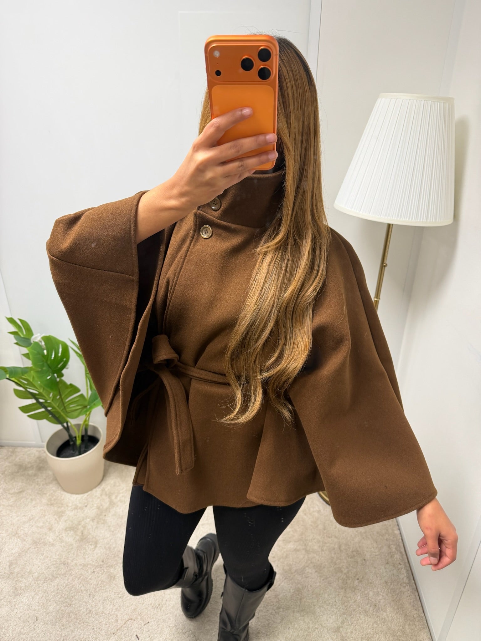 Veste Léa Cape boutonnée col montant