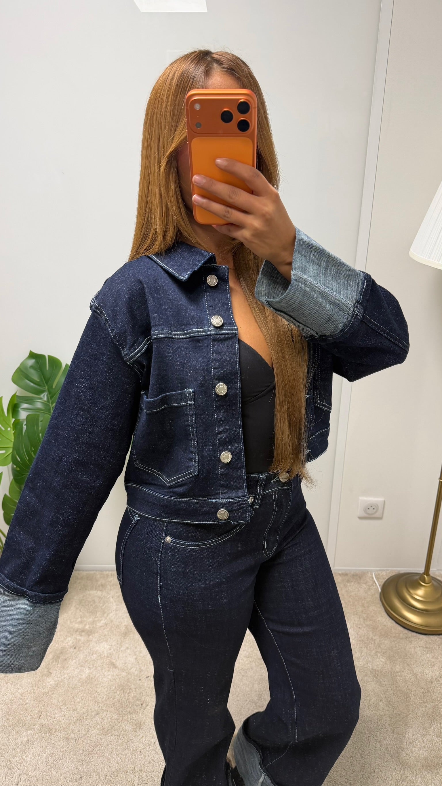 Jeans Hatice coutures blanches )