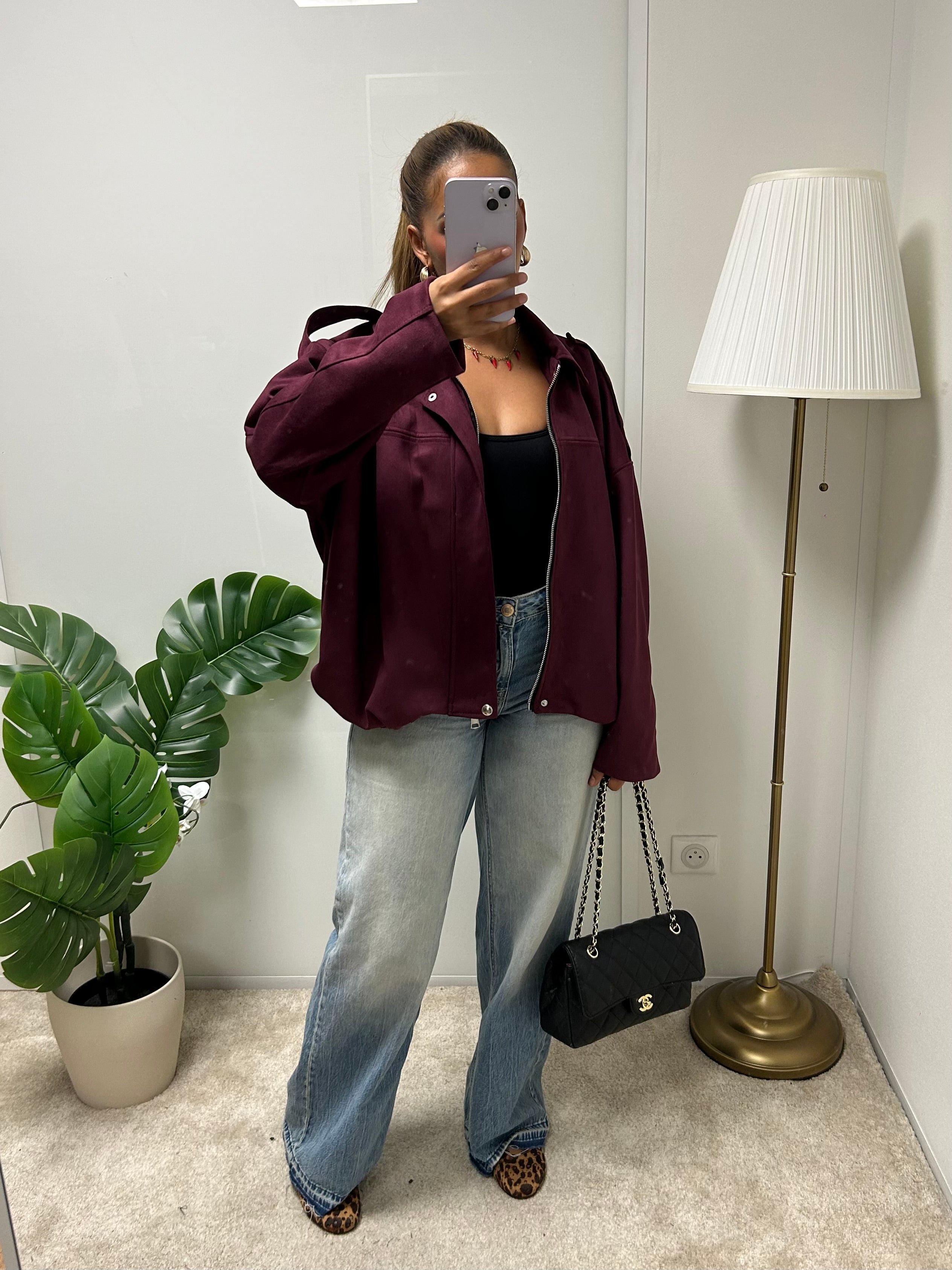 Veste bombers suédine en daim dania