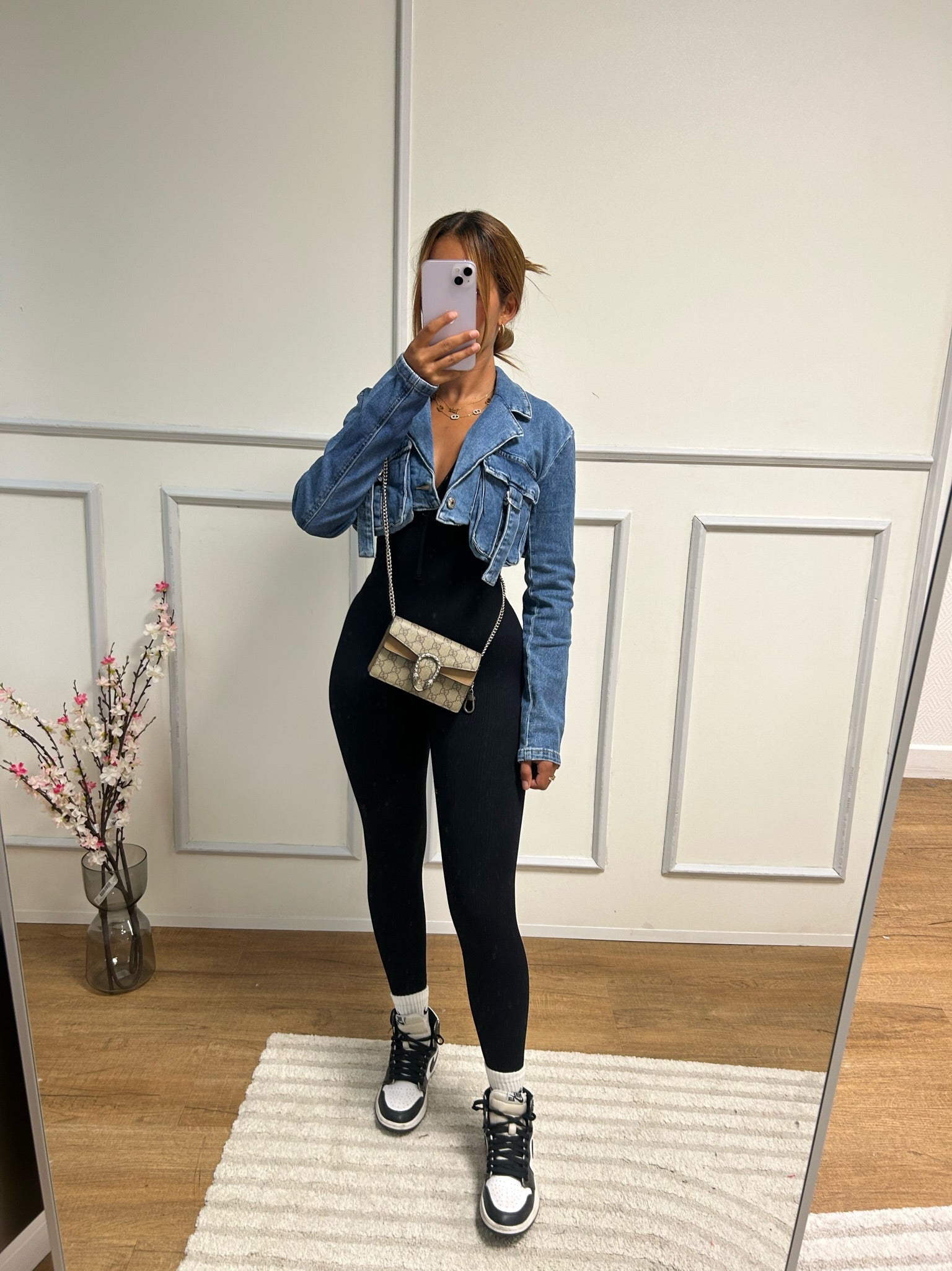 Veste en jeans à poches LY051