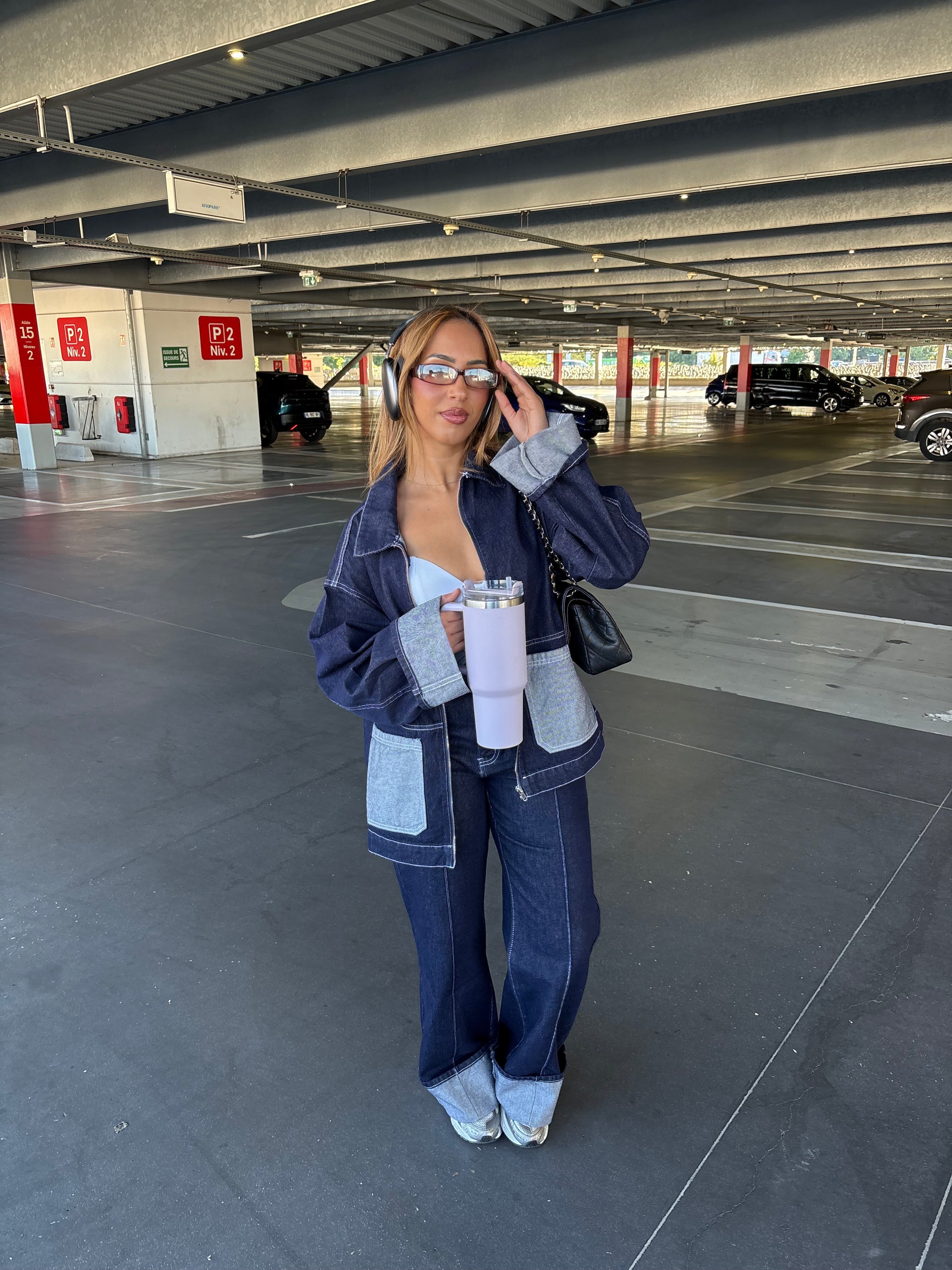 Veste en jeans retroussé MYMY