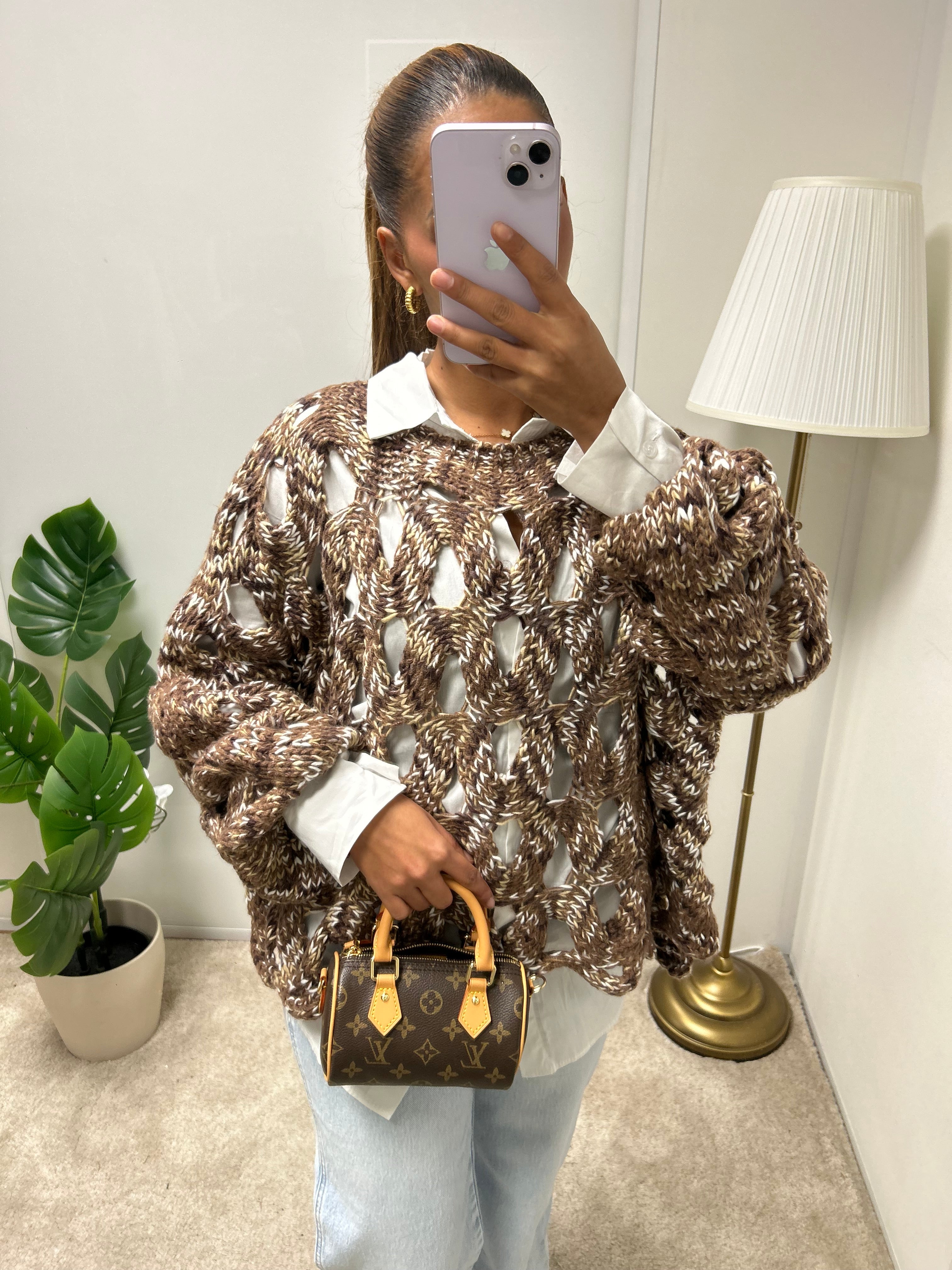 Pull en tricot Lina (marron)