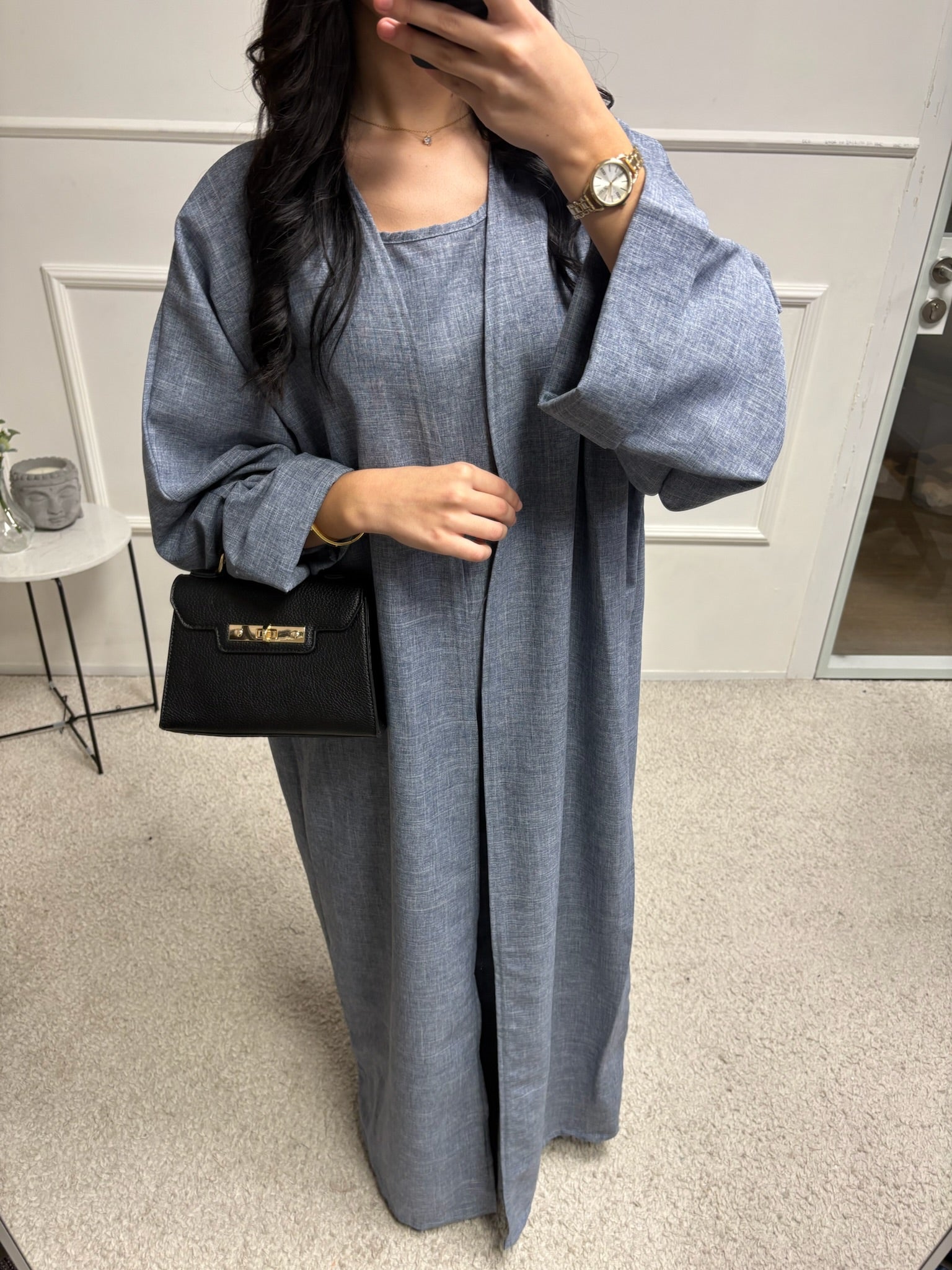 Abaya + Kimono en lin Sherine 2 pièces