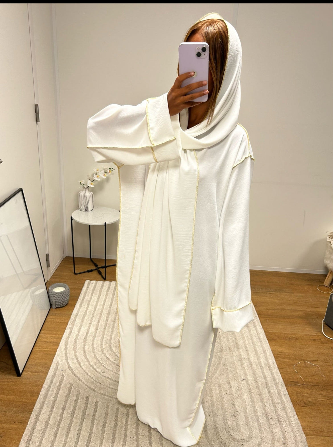 Abaya voile intégré MAÏA soie de medine