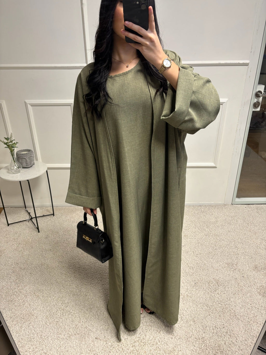 Abaya + Kimono en lin Sherine 2 pièces
