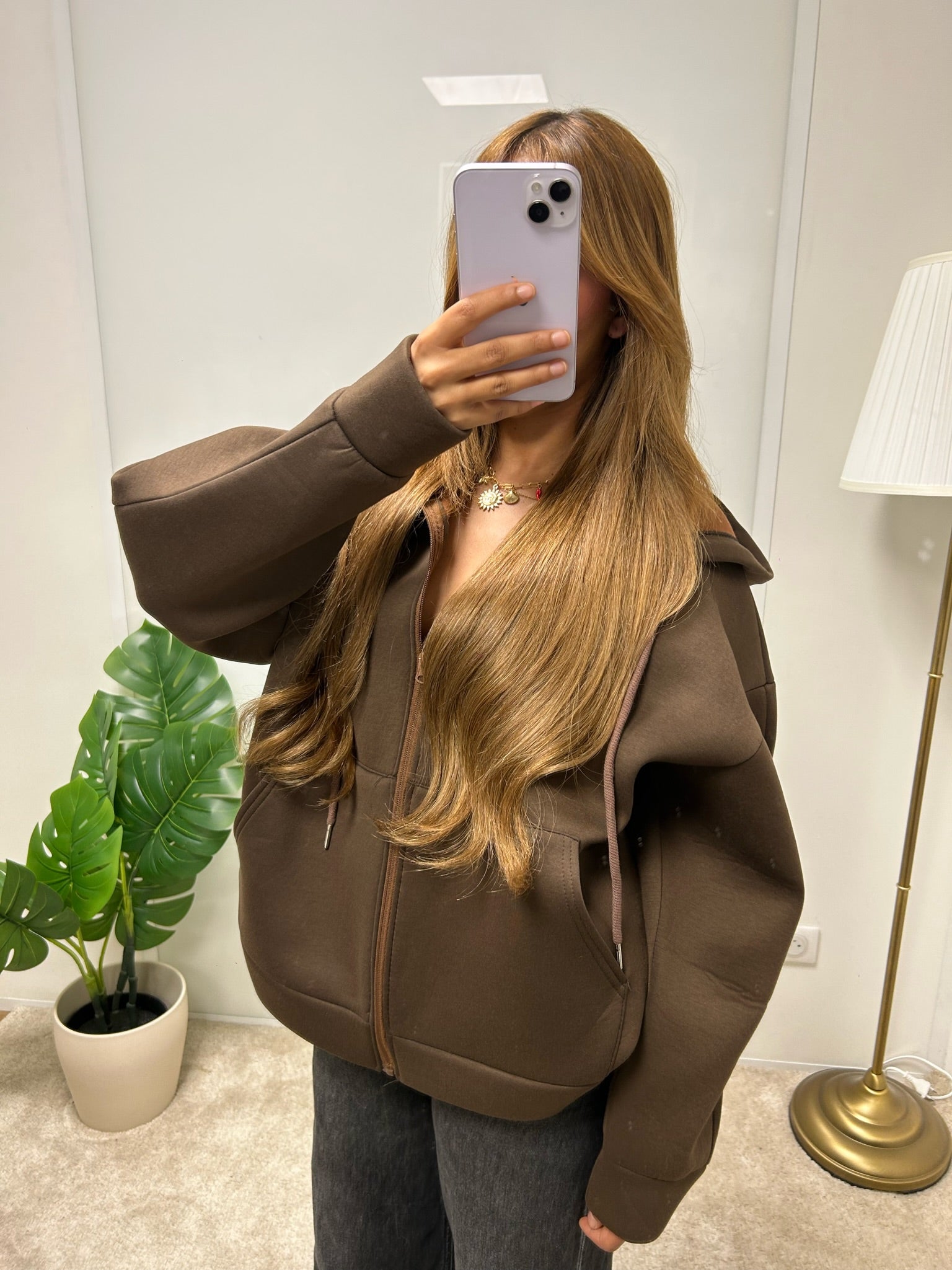 Gilet oversize à capuche nora