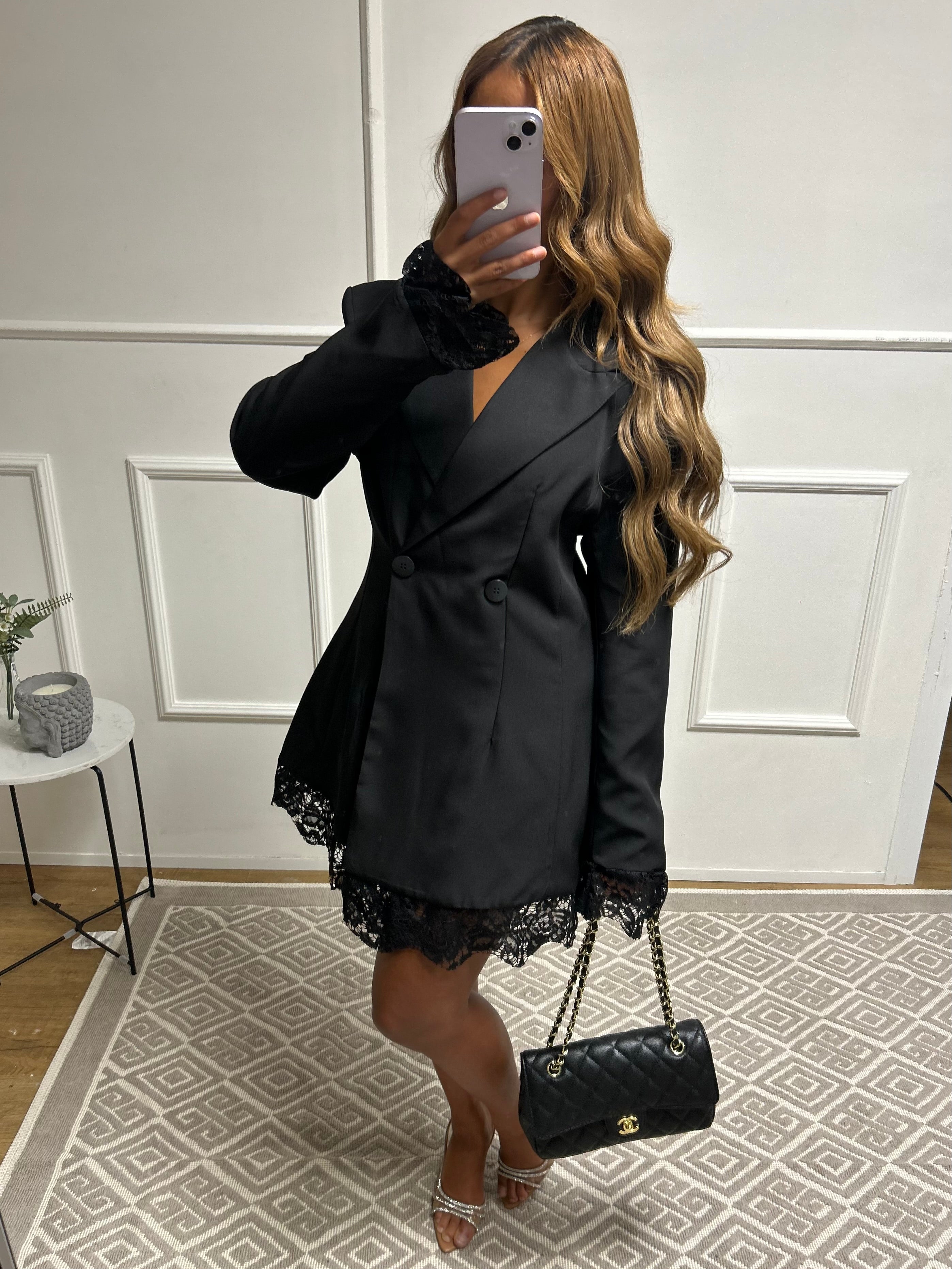 Robe blazer dentelles aux manches Izae