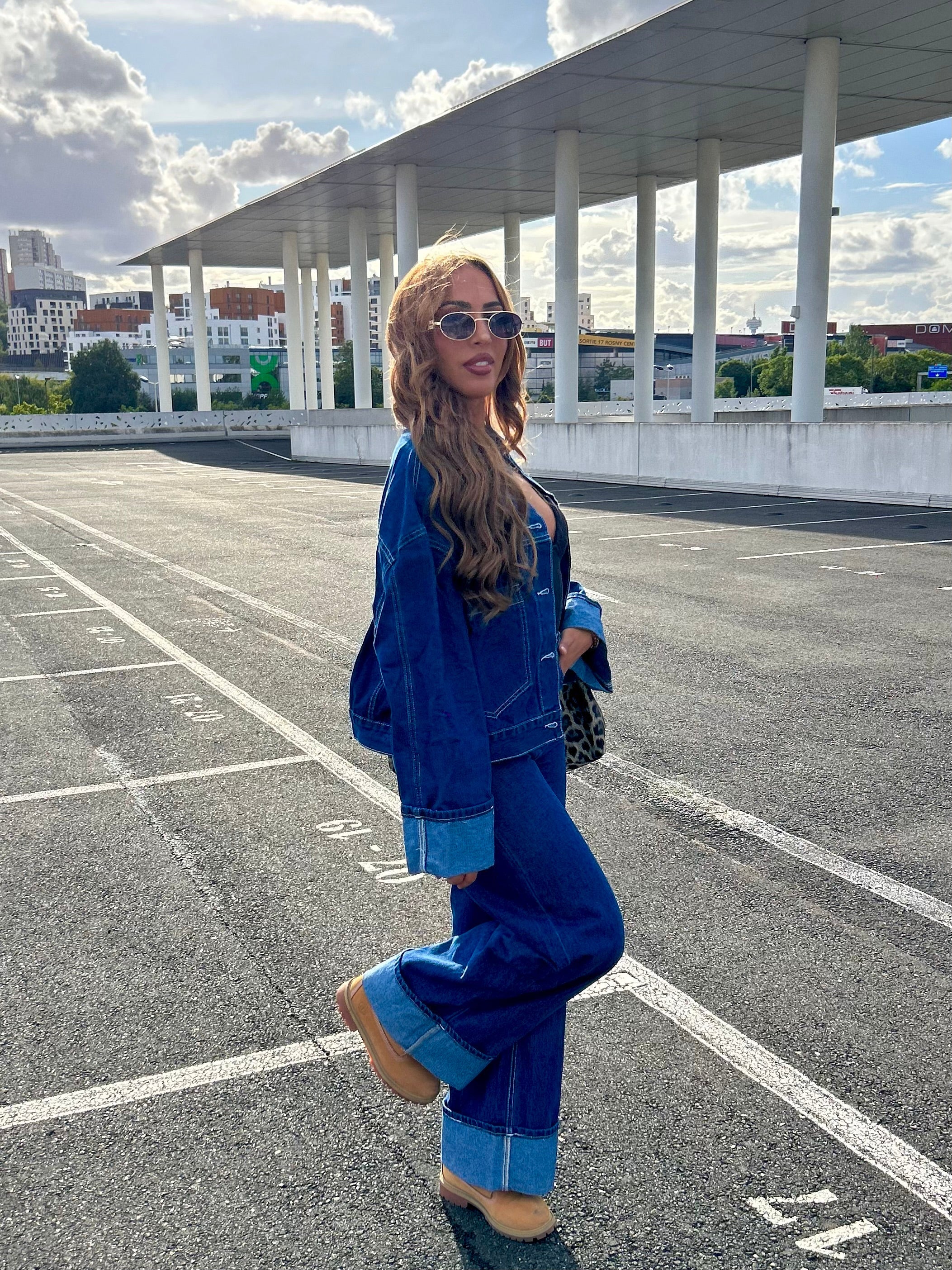 Veste en jeans loose LÉNA (bleu)