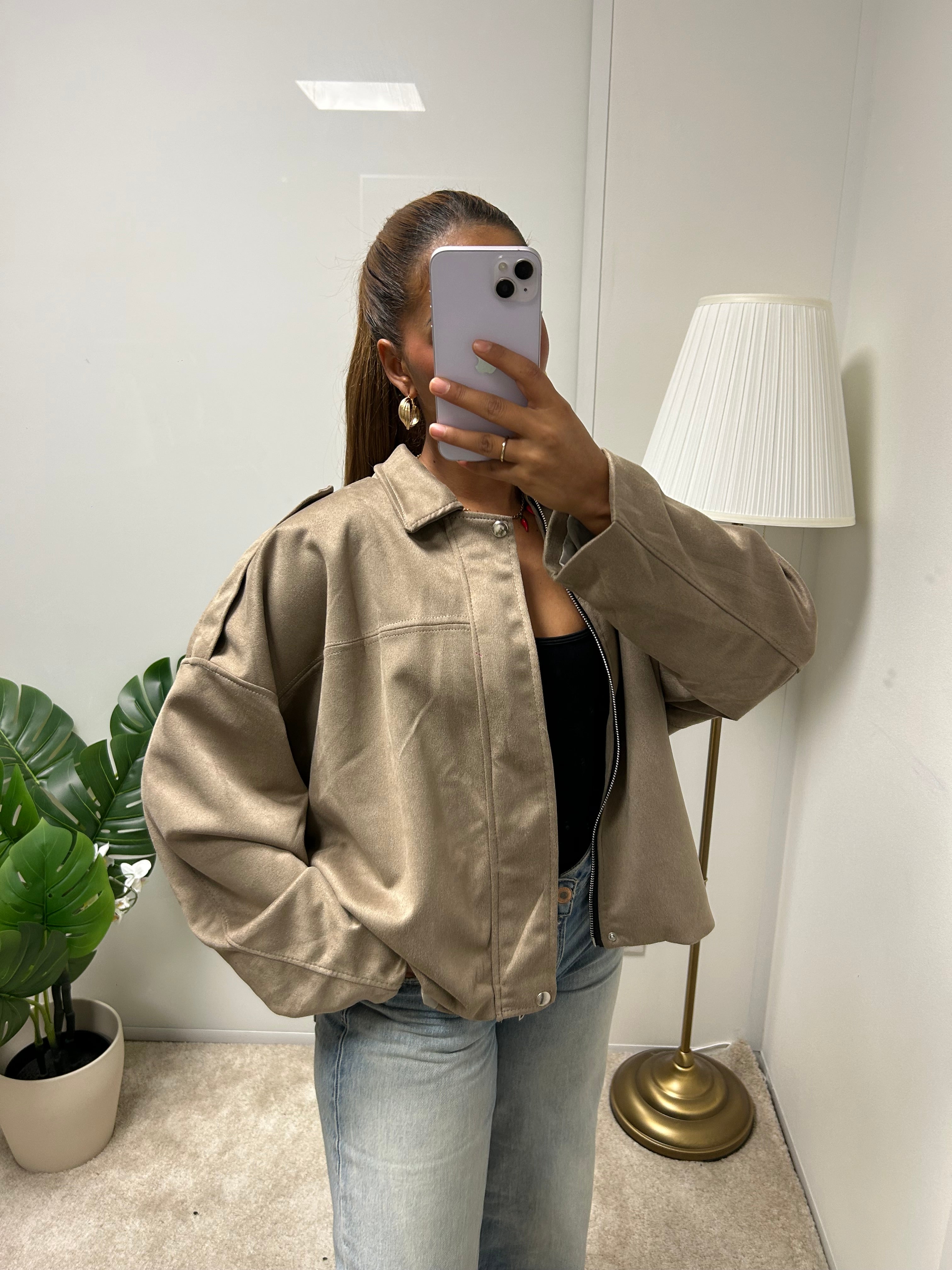 Veste bombers suédine en daim dania