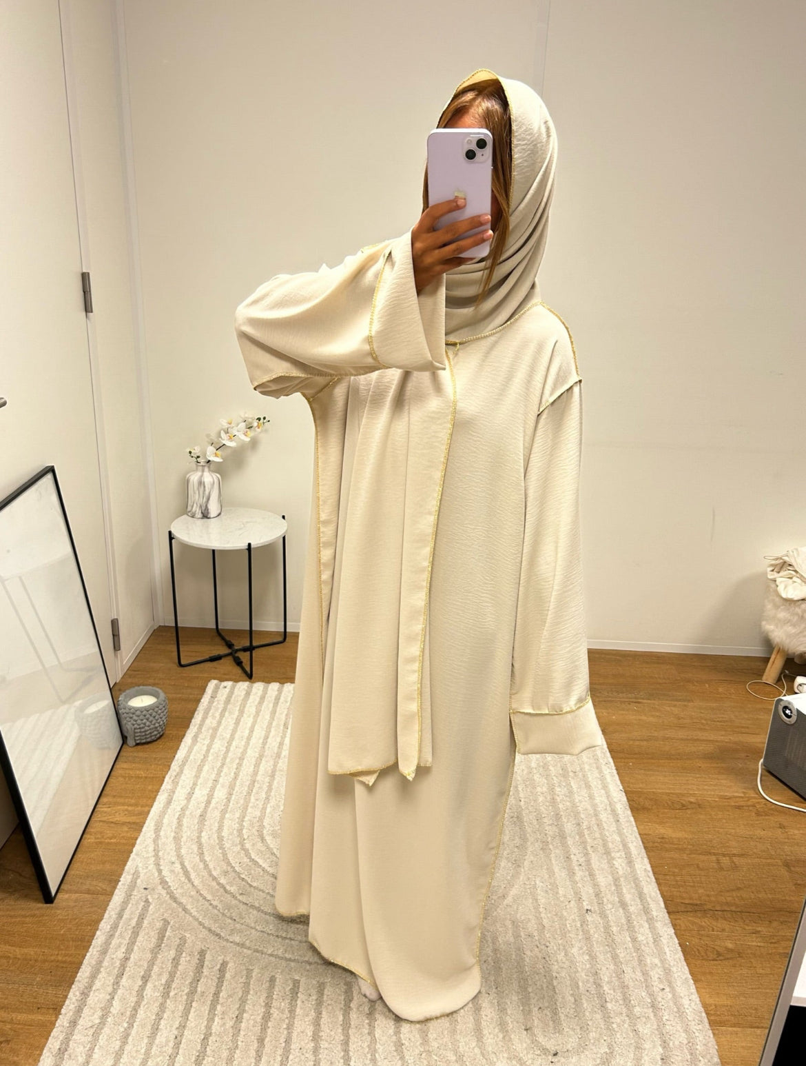 Abaya voile intégré MAÏA soie de medine