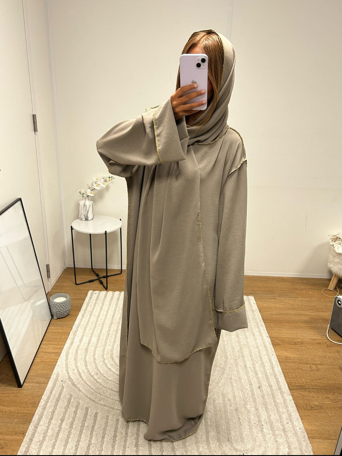 Abaya voile intégré MAÏA soie de medine
