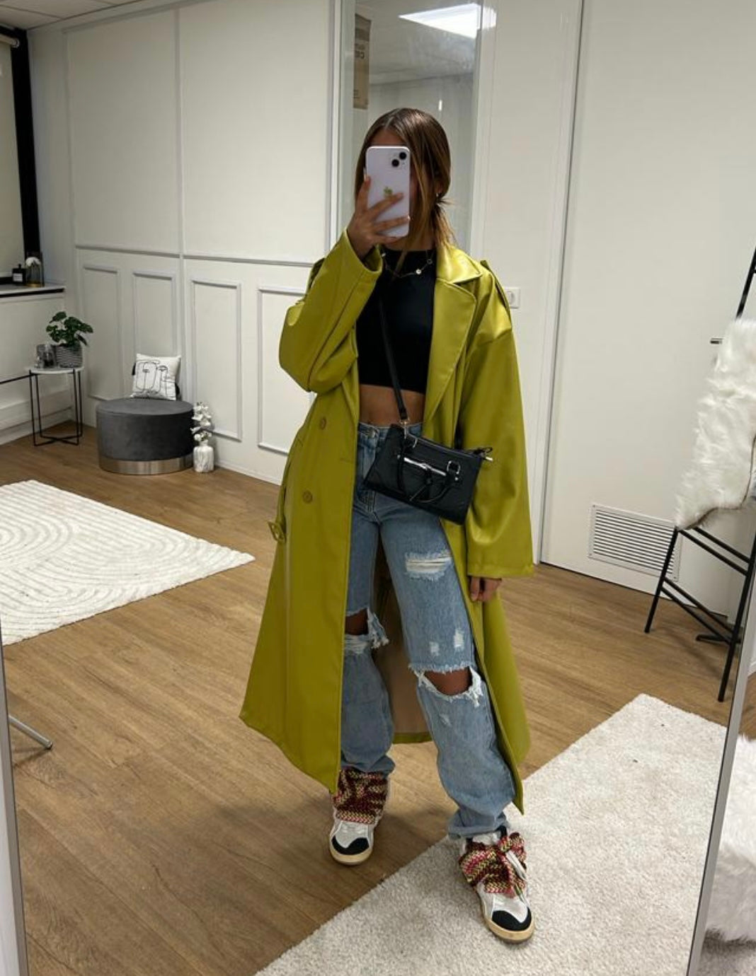 Trench similicuir HOURIA Vert