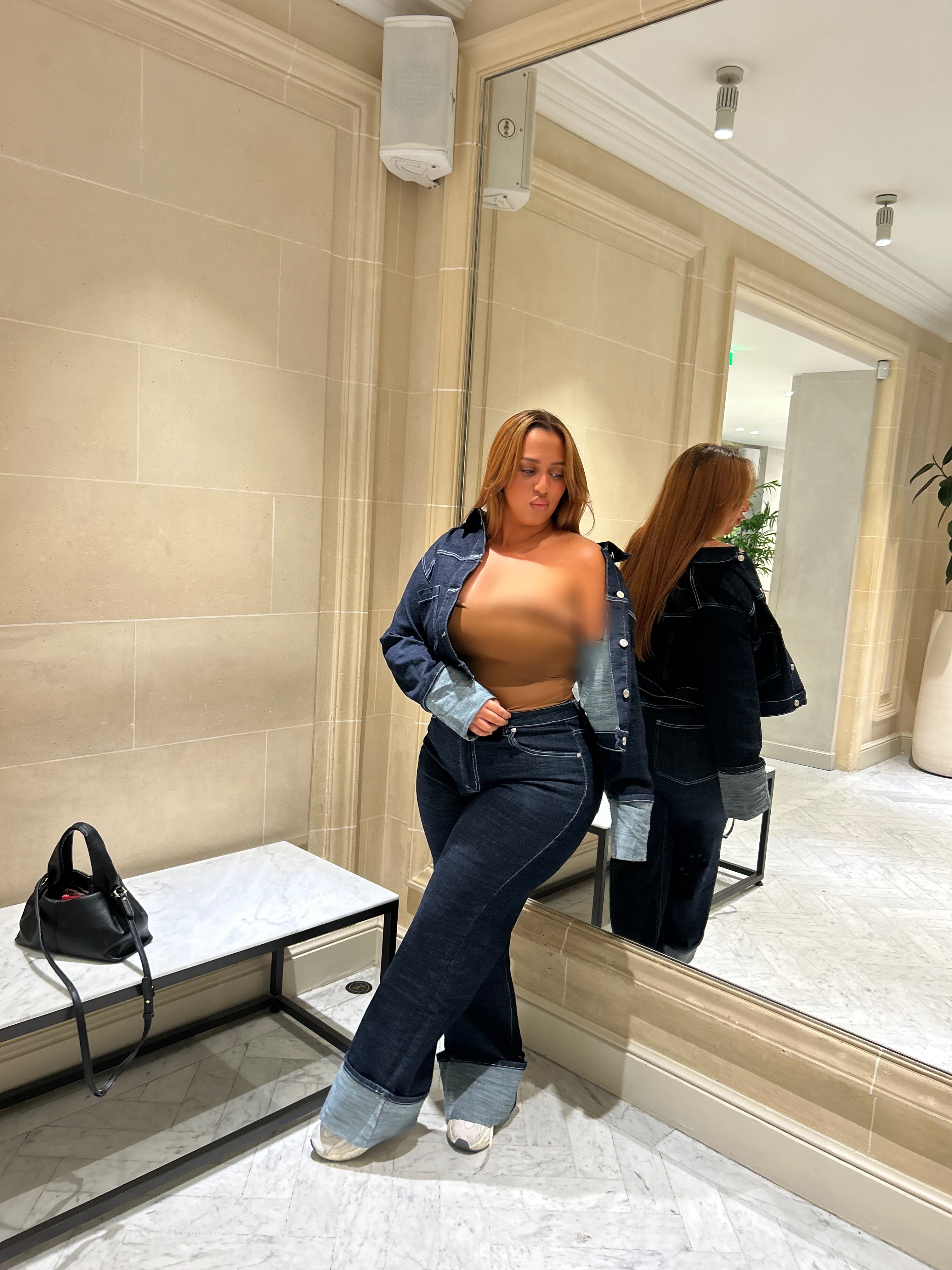 Jeans Hatice coutures blanches