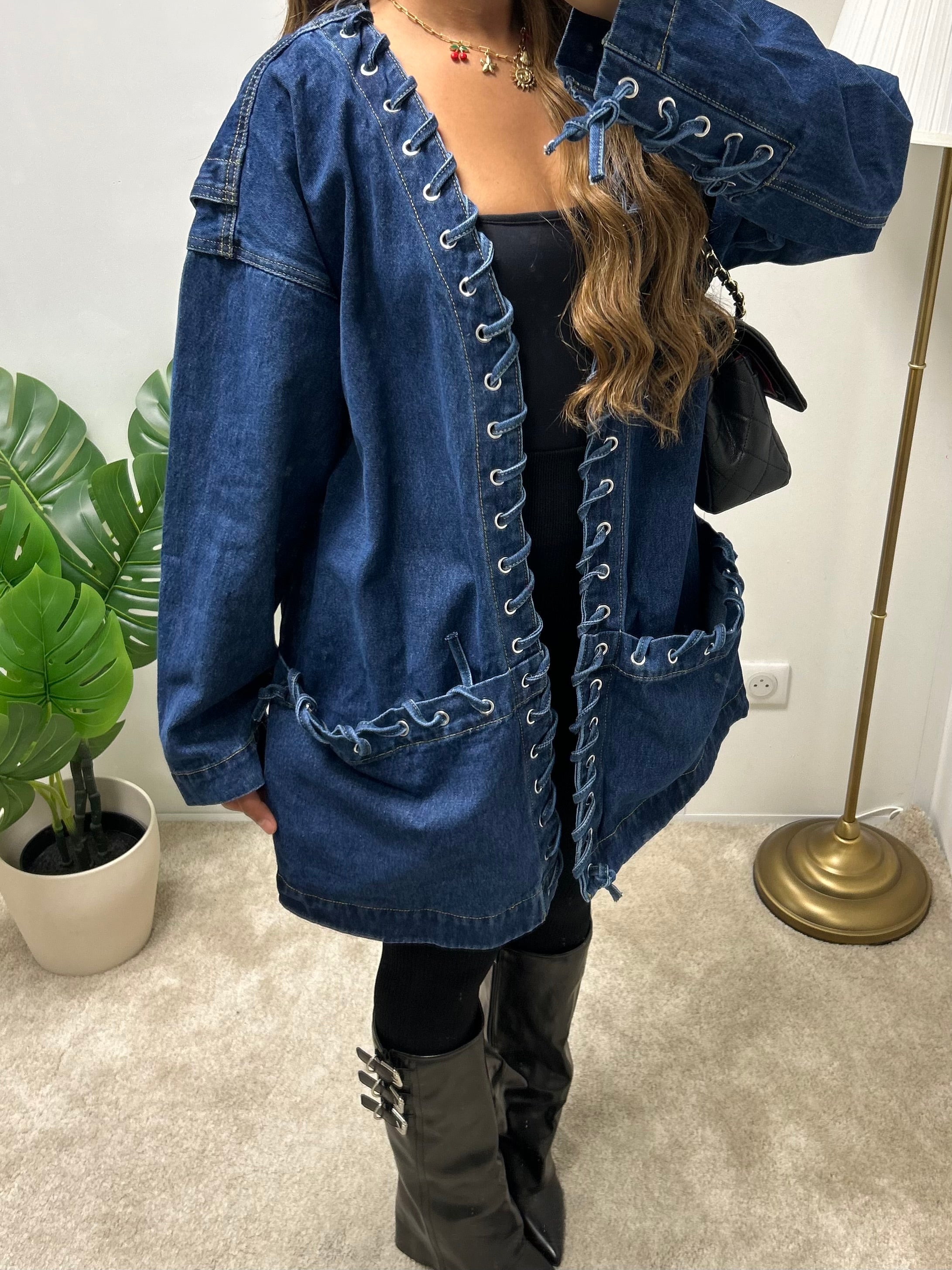 Veste en jeans noué WASSILYA