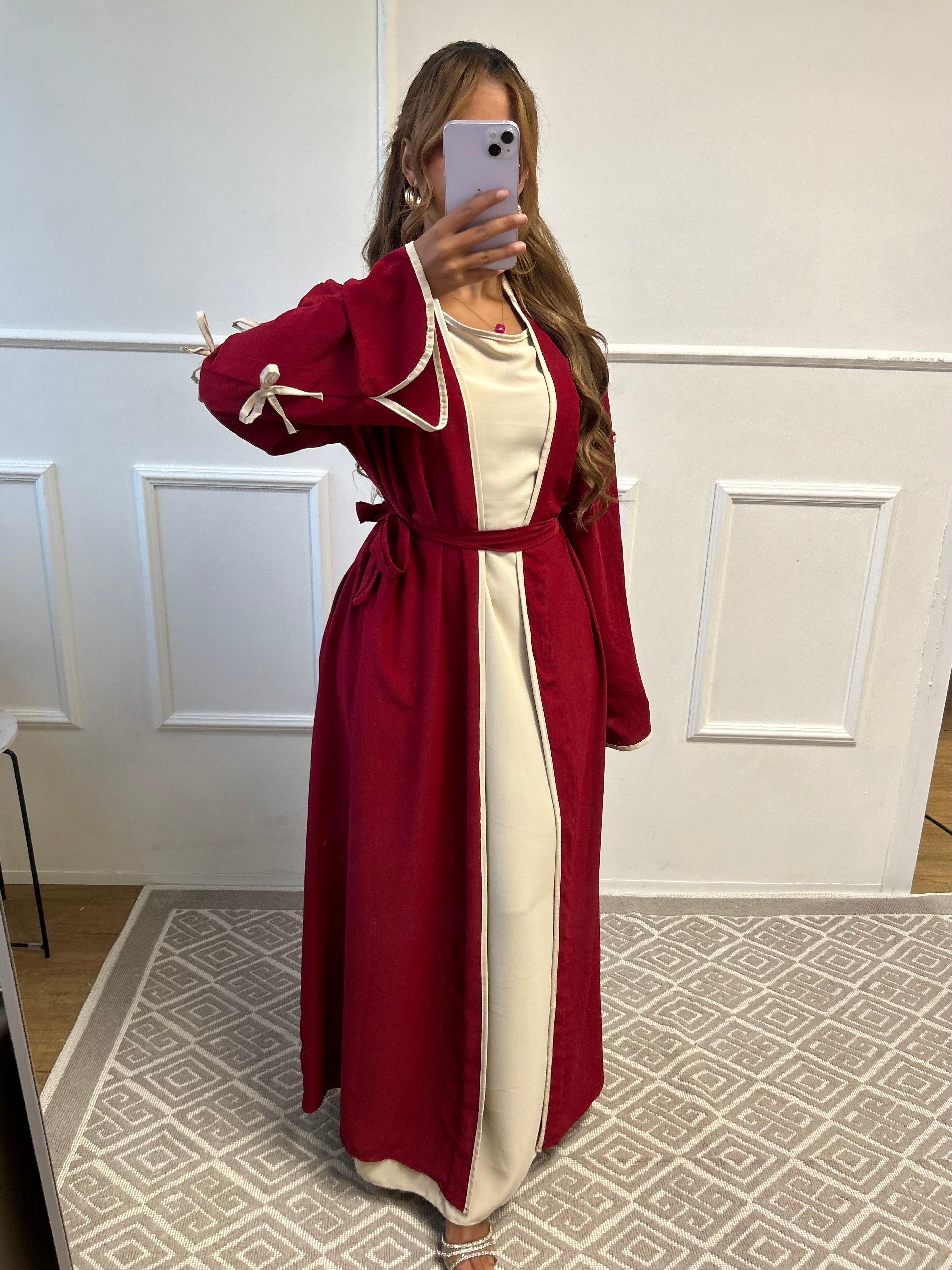 Abaya + kimono Cerise